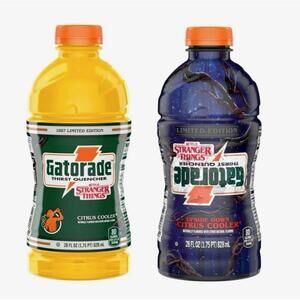 2 Gatorade Upside Down Citrus Cooler 28oz Bottle  Stranger Things Limited Edtion